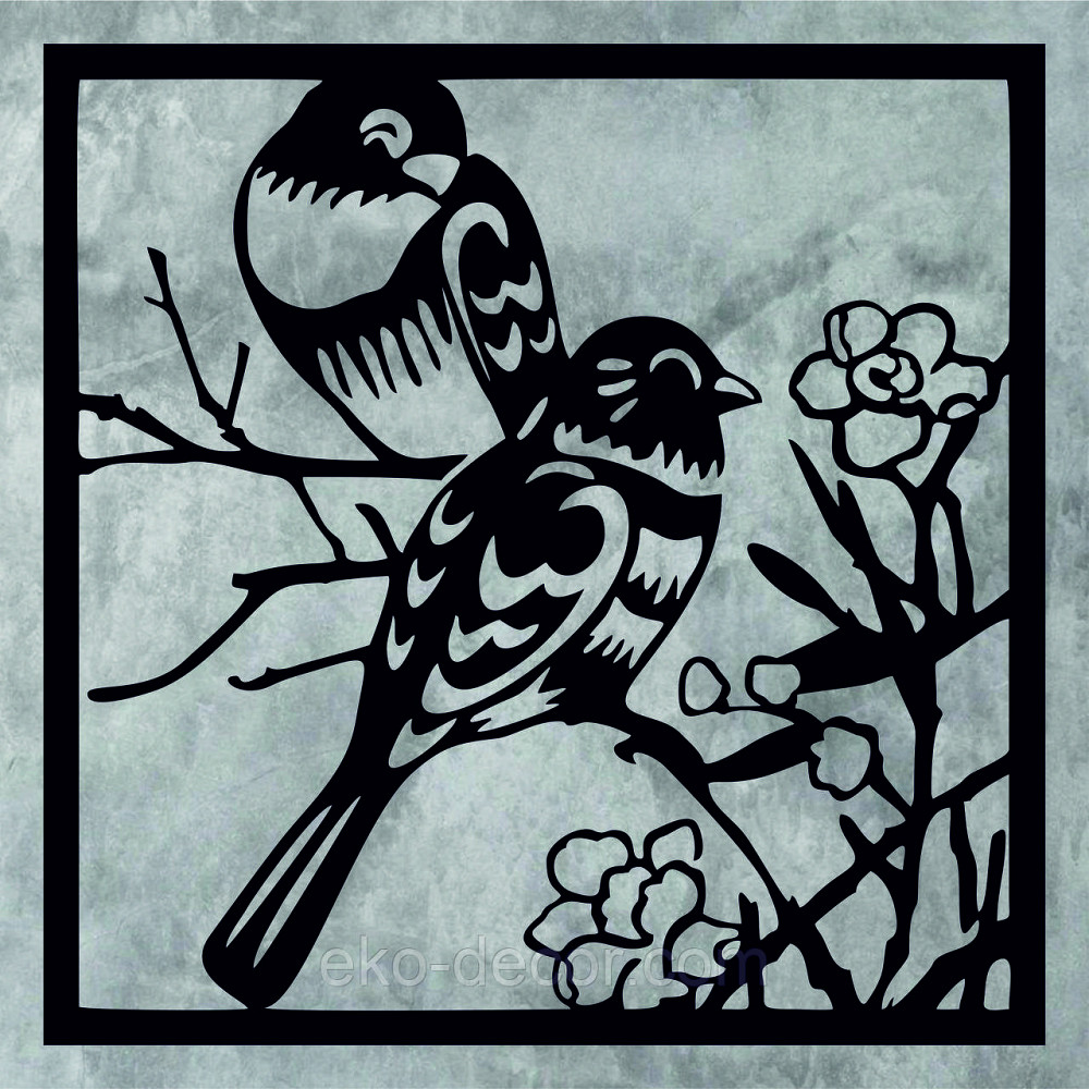 Декоративне настінне Панно «Пташки у квітах», Декор на стіну Київ - фото 5