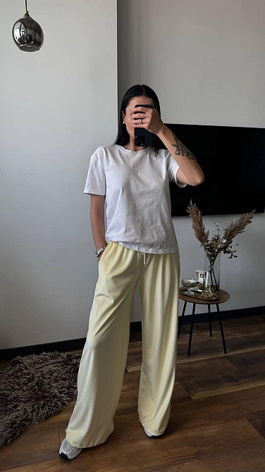 Жіночі прогулянкові штани з плюш велюру Лимонний, 42/44 Одеса - фото 7