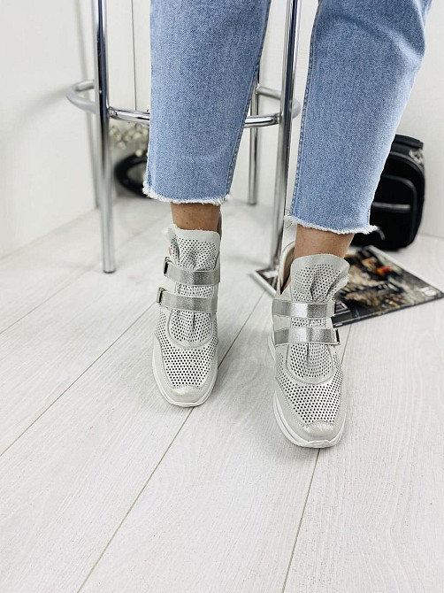 Marko Снікерси жіночі DE MARKO 7001 білий/срібло (весна-літо, шкіра натуральна) (3167) Коломия - фото 5