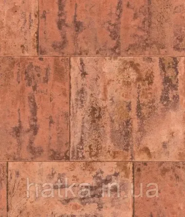 Шпалери вінілові на флізеліні Rasch Clasik 0,53х10 геометрія фігури прямокутники лофт ефект іржі коричневі золотисті Київ