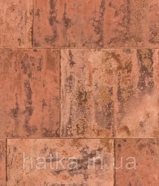 Шпалери вінілові на флізеліні Rasch Clasik 0,53х10 геометрія фігури прямокутники лофт ефект іржі коричневі золотисті Київ - фото 2