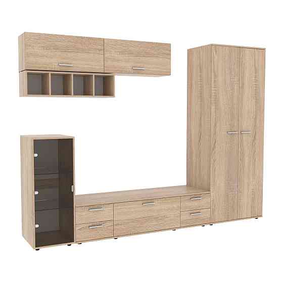 Стенка в гостиную Hugo-1, Дуб Сонома, 2860х520х2120 Львов