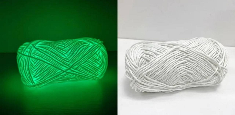 Светящаяся в темноте пряжа флуоресцентная, цвет белый 2 мм, 50 грамм. Киев - изображение 1