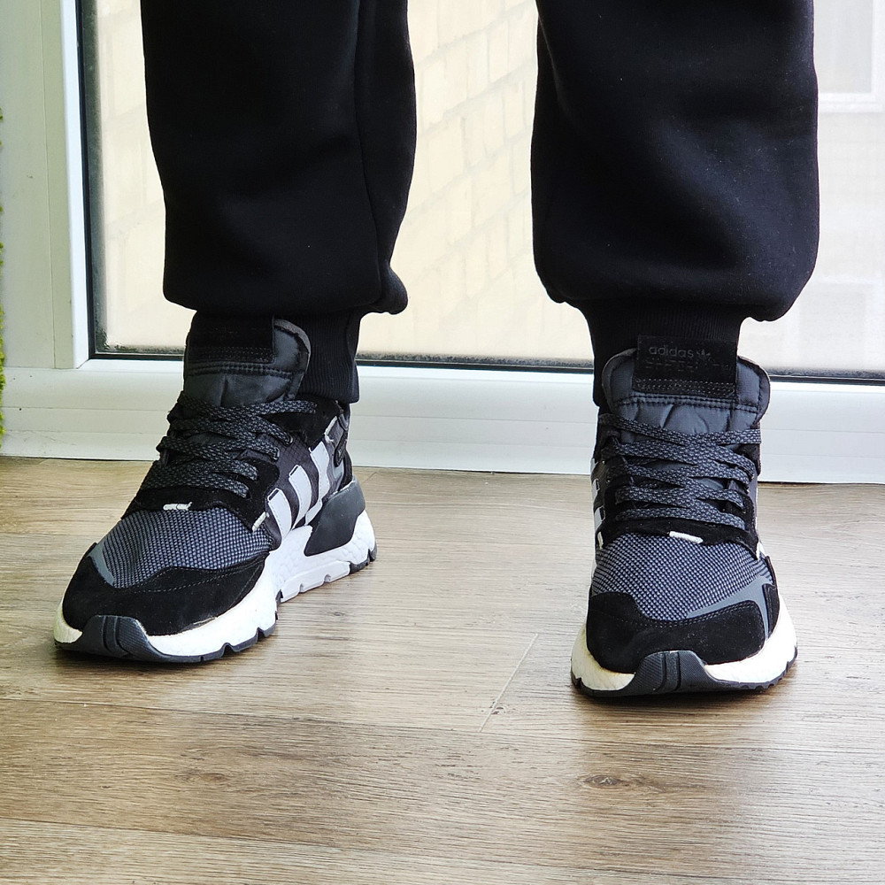 Кроссовки Мужские Adidas Jogger Чёрные Адидас Беговые (размеры: 41,42,43,44,45) Видео Обзор Днепр - изображение 8
