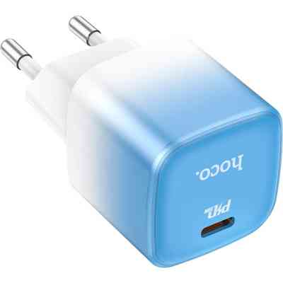 Зарядний пристрій HOCO C101A USB-C PD20W + cable USB-C to Lightning Ice Blue (6931474769381) Вінниця