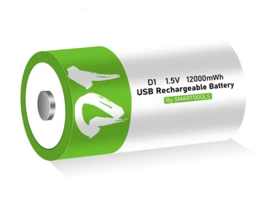 Аккумулятор R20 1.5V 12000mWh Type-C Бело-зеленый Киев