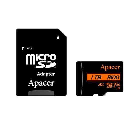microSDXC (UHS-1 U3) Apacer A2 1TB class 10 V30 (R100MB/s, W80MB/s) (adapter SD) (AP1TBMCSX10U8-R) Київ