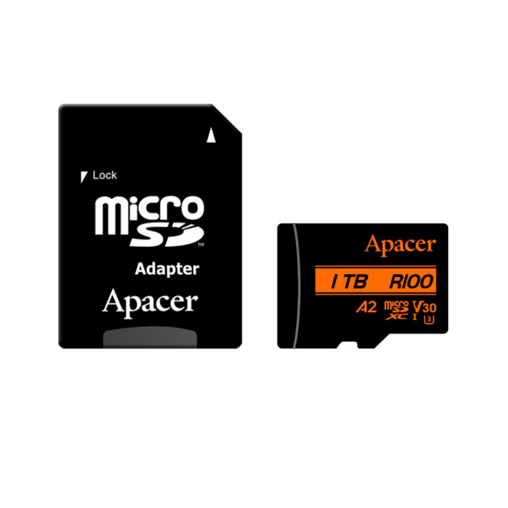 microSDXC (UHS-1 U3) Apacer A2 1TB class 10 V30 (R100MB/s, W80MB/s) (adapter SD) (AP1TBMCSX10U8-R) Киев - изображение 2