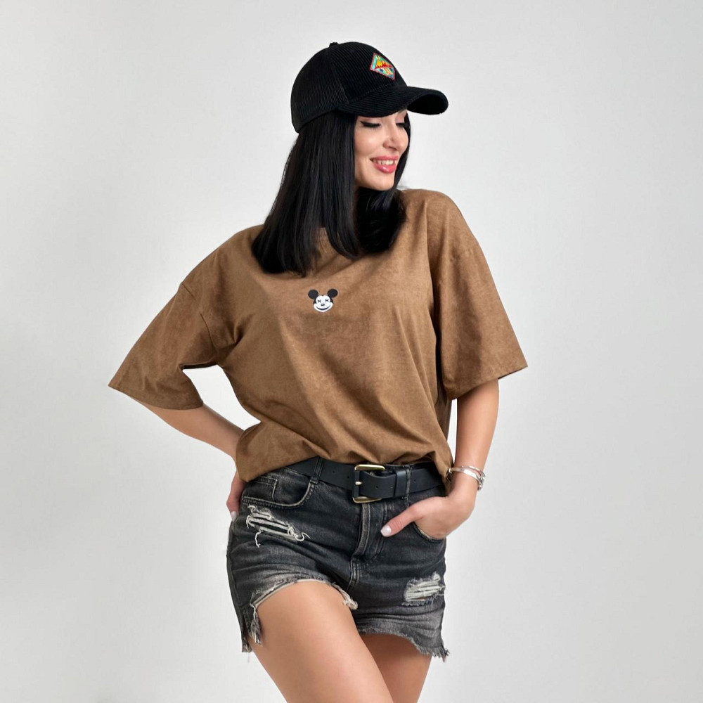 Жіноча футболка тай-дай з принтом "Joke" оптом від виробника | Норма и батал Київ - фото 1