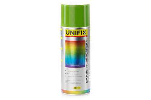 Емаль акрилова універсальна RAL 6010 Зелений трав'яний гл. 400 мл UNIFIX Рівне