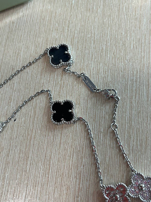 Подвеска Van Cleef  20 элементов  Эмаль под агат, цирконы, белое золото Одесса - изображение 6