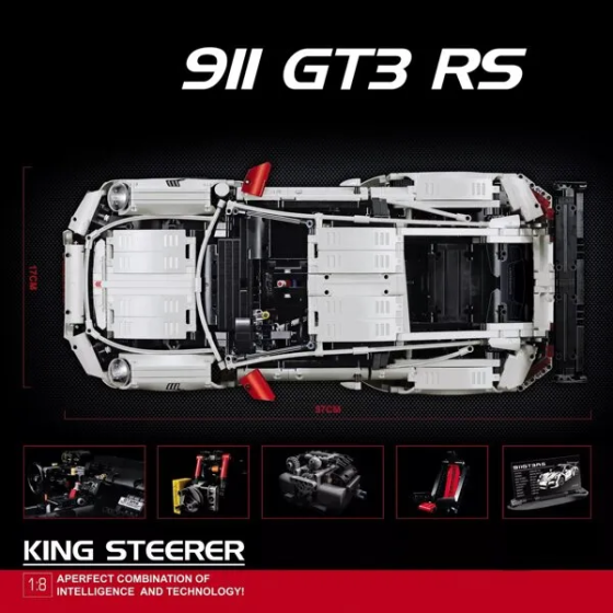 Дитячий конструктор Перегонова 3D машина Supercar 90089 Porsche (2728 деталей) Сірий Вінниця