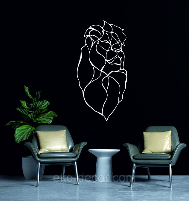 Настенный декор Панно «Лев» Декор на стену 50*25 см, Белый Киев - изображение 2