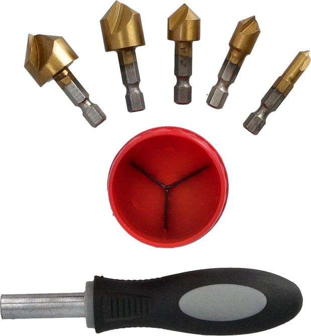 Набір зенкерів з тримачем, 7пр. (6,10,13,16,19мм), в блістері ROCKFORCE RF-44729A Одесса - изображение 3