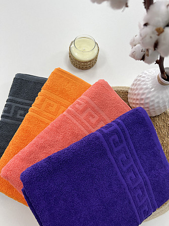 Махровий рушник Ideal Textile Greek 70х135 см Фіолетовий Чернівці - фото 3