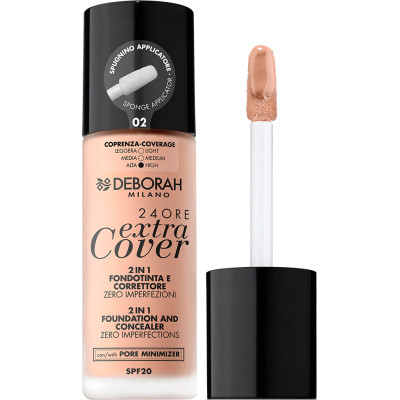 Тональна основа Deborah 24Ore Extra Cover SPF20 02 30 мл (8009518333947) Вінниця - фото 1