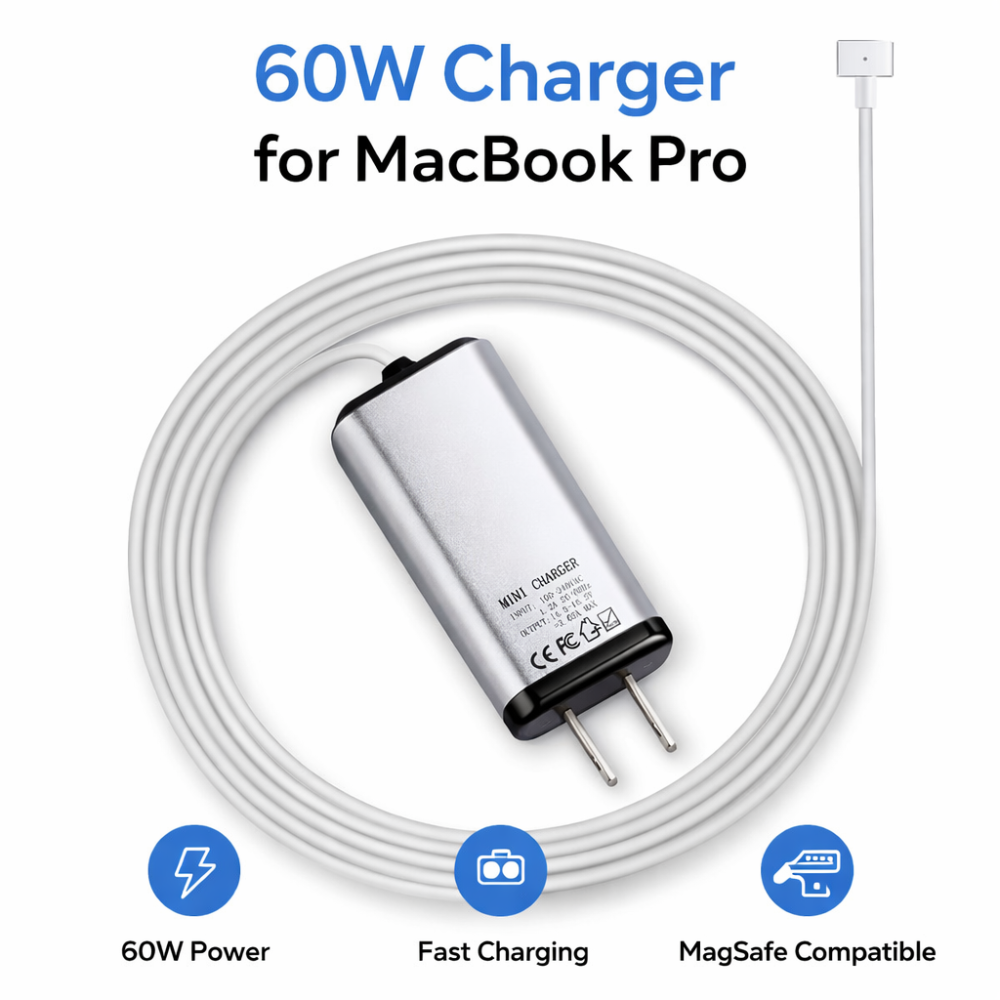 Зарядний Пристрій YGJ 60Вт MagSafe 1 Для MacBook Pro 13" 15" MacBook 2008–2009 Адаптер Живлення З Магнітним Роз'ємом T-Style Київ - фото 2