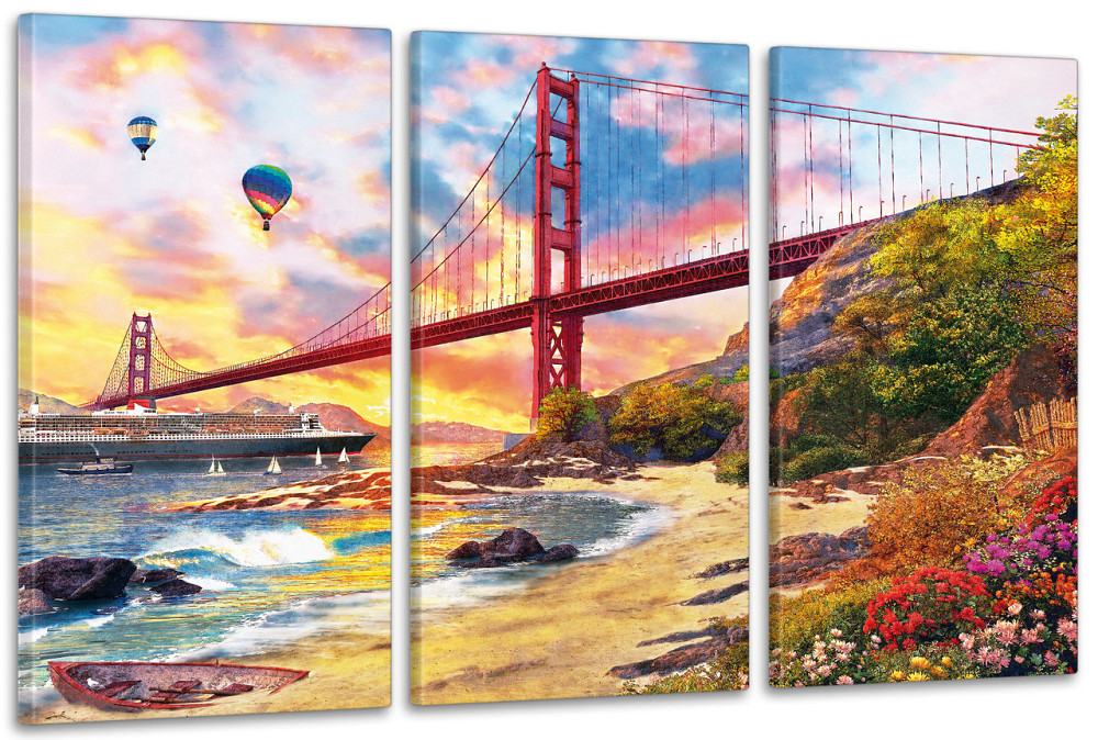 Модульная картина в гостиную / спальню  Міст Сан-Франциско  ART-009_3A 100х150 см Киев - изображение 1