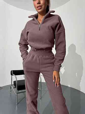 Женский теплый прогулочный костюм двойка: кофта и брюки двусторонний флис Мокко, 46/48 Одесса