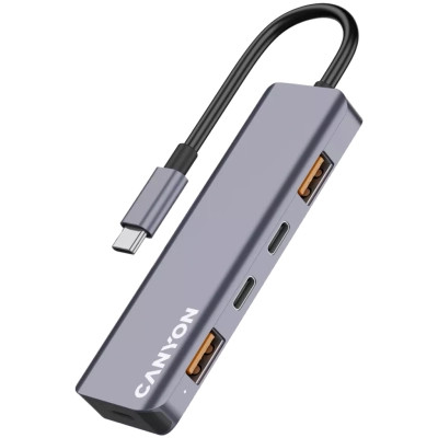 Концентратор Canyon hub DS-18 5in1 USB-C Grey (CNS-TDS18) Винница - изображение 8