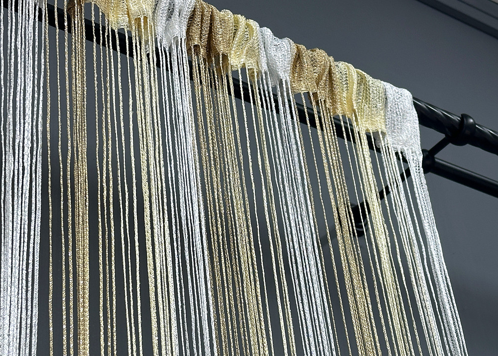 Шторы-нити с люрексом Бежевый с молочным и белым 300х300см 1 шт (61-100) Киев - изображение 8