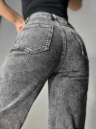 Джинси жіночі Dragon 8101 palazzo jeans палаццо рівні від стегна стрейчеві темно сірі, темно-сірий,  Одеса - фото 2
