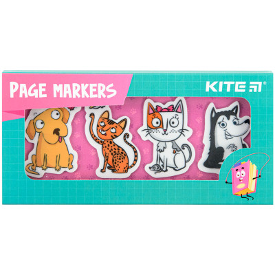 Закладки для книг Kite пластиковые Pets 4x20 шт, 35х50 мм (K22-479-5) Винница - изображение 2