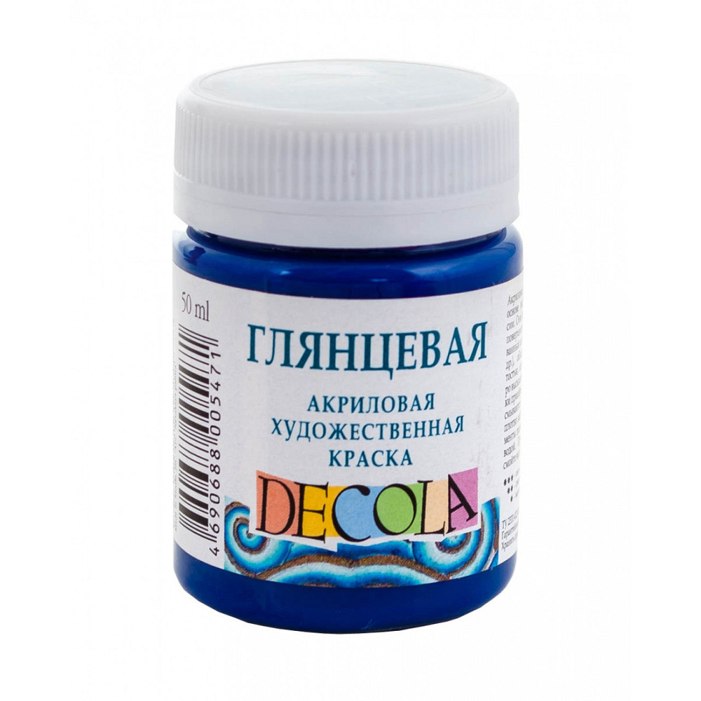 Фарба акрілова "3XK" "ДEKOЛA" 352379 синя темна, глянц, 50мл, шт Київ - фото 1