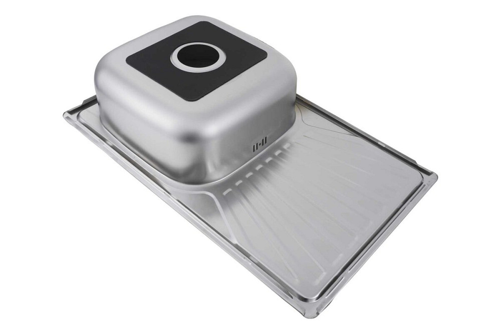 PLATINUM Кухонна мийка з нержавіючої сталі прямокутна Platinum САТИН 7848 (0,8/180 мм) Коломыя - изображение 4