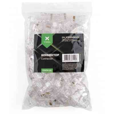 Конектор Vinga RJ-45 UTP 100 шт. (VCPCON8P8CUTP) Вінниця