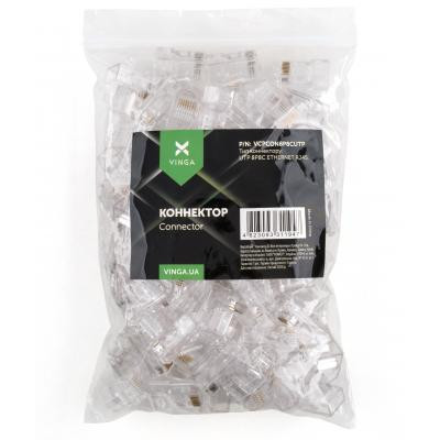 Конектор Vinga RJ-45 UTP 100 шт. (VCPCON8P8CUTP) Вінниця - фото 1