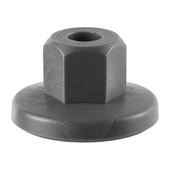 Гайки, шайби, накрутки, Гайка з фланцем Сірий, Пластик, Розміри (мм): T-20 T1-10 D-4.5 H-11.8. Марка Київ