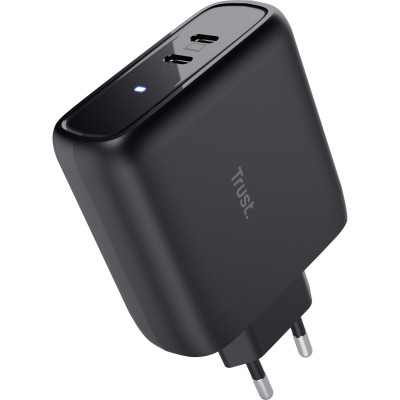 Зарядное устройство Trust Maxo 65W 2xUSB-C PD black (25380_TRUST) Винница - изображение 2