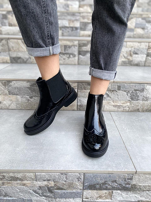 Черевики жіночі Milanti чорні шкіра лакована висота 12см розмір 38 (4187) Коломыя - изображение 8