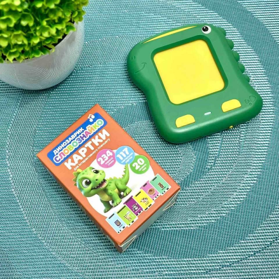 Гра-картридер навчальна Limo Toy Динозаврик Словознайка 117 карток укр мова Зелений (SK 0063 ABC) Чернігів - фото 5