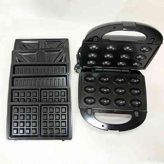 Сендвічниця бутербродниця зі змінними панелями, Гриль решітка для смаження м'яса, Сендвічниця 4в1 BO-63 Івано-Франківськ