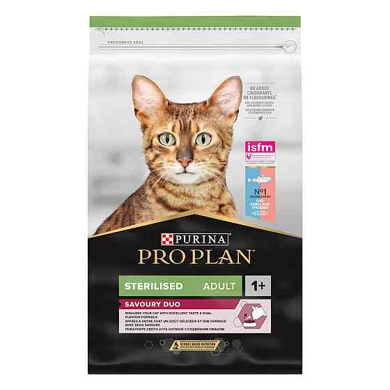 Сухий корм PRO PLAN Sterilised Adult 1+ Savoury Duo для дорослих стерилізованих котів, з тріскою та фореллю, 10 кг Київ