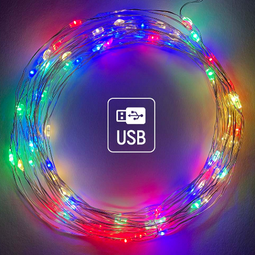 Світлодіодна гірлянда роса 50 Led 5м 8 режимів різнокольорова USB CW-G-50L5NUMC ColorWay Житомир