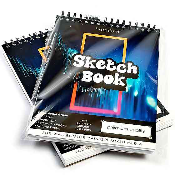 Відео огляд! Папір для скетчингу А4 250 г\м2 на 50 аркушів, альбом для малювання на спіралі із щільним папером Кам'янець-Подільський