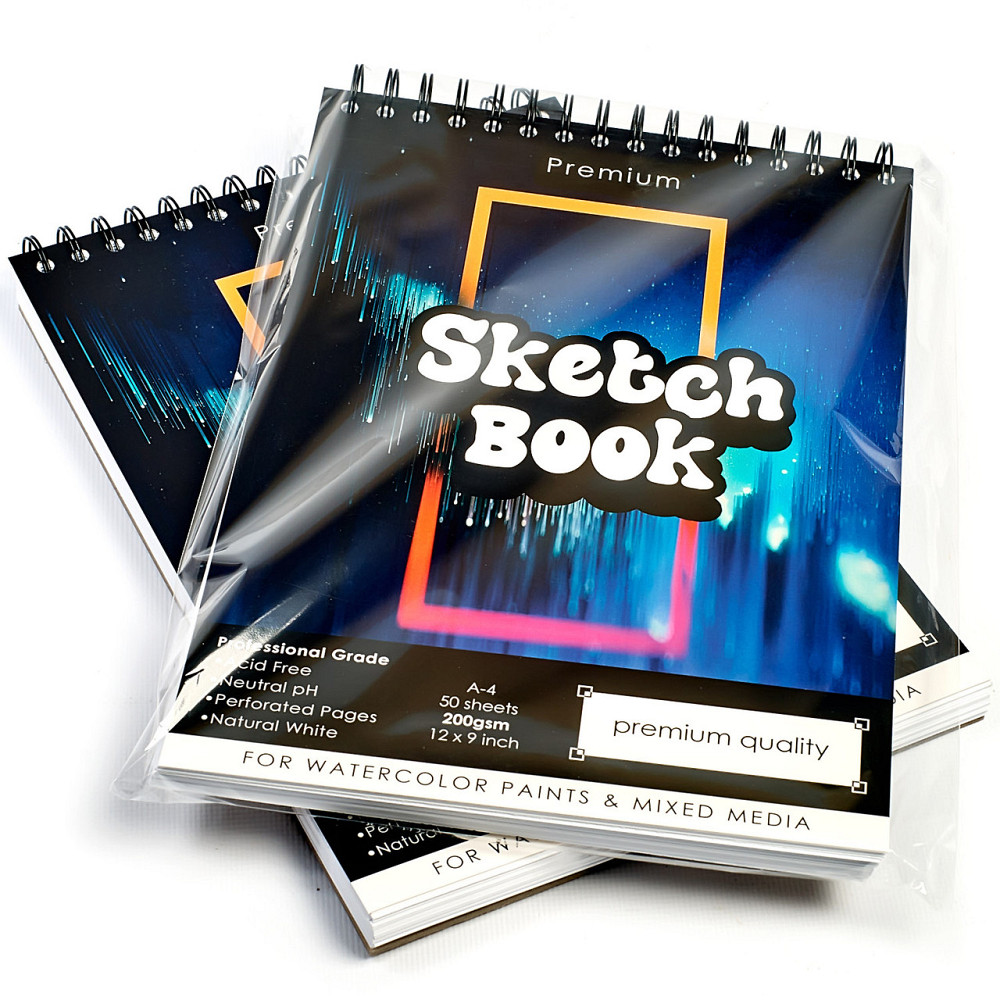 Відео огляд! Папір для скетчингу А4 250 г\м2 на 50 аркушів, альбом для малювання на спіралі із щільним папером Кам'янець-Подільський - фото 1