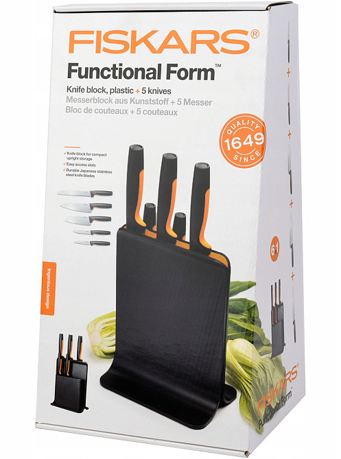 Кухонный Набор Ножей 5 предметов с пластиковым блоком Fiskars 