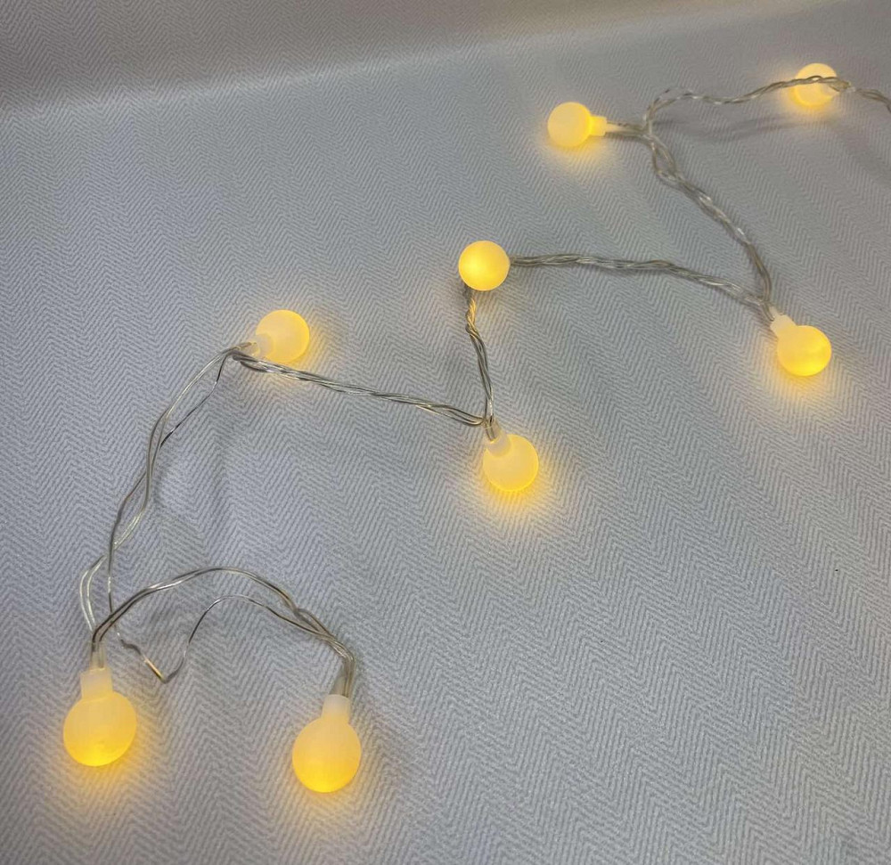 Б/В Світлодіодна гірлянда Augone PI-120LED-8M 8 м, 120 LED, тепле біле світло, декоративні кульки, англійська вилка Київ - фото 5