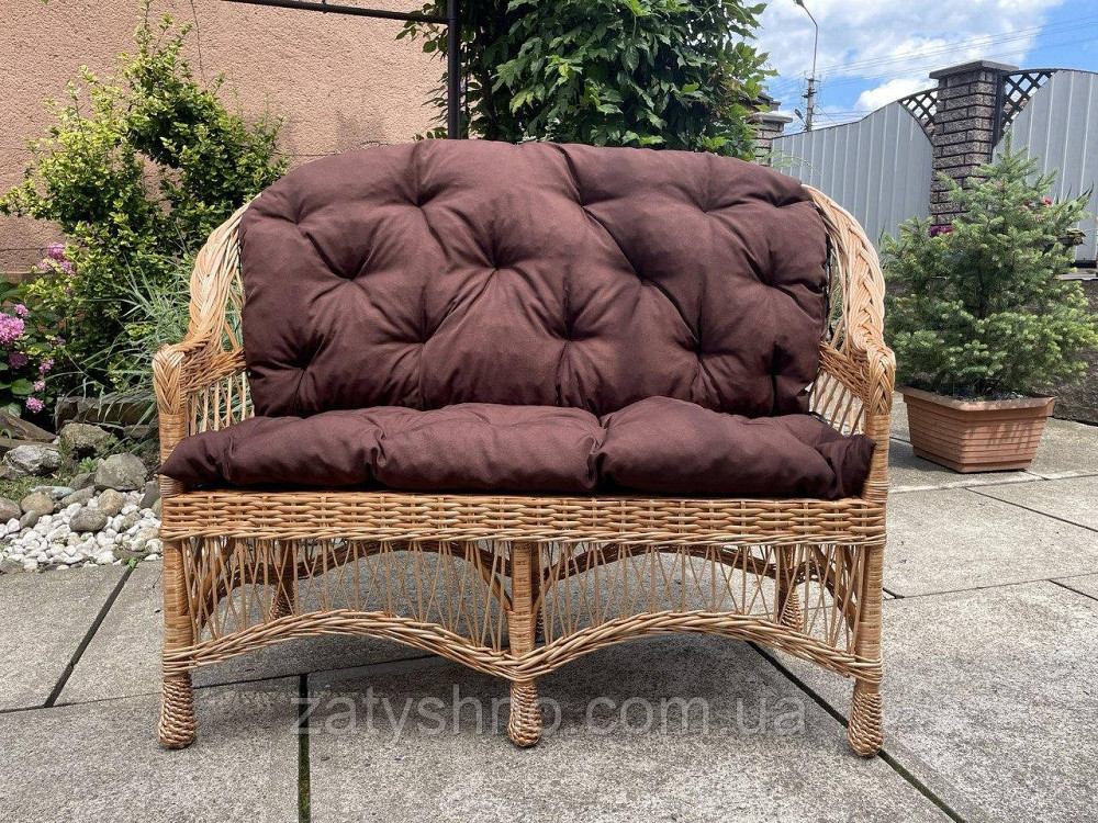 Диван плетений з коричневою подушкою Київ - фото 10