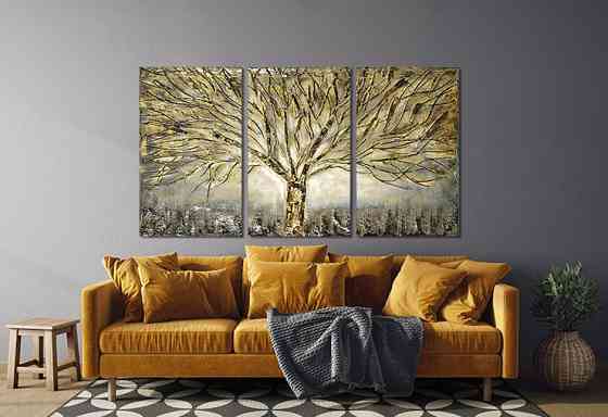 Модульная картина в гостиную / спальню   Золоте дерево    ART-273_3A Киев