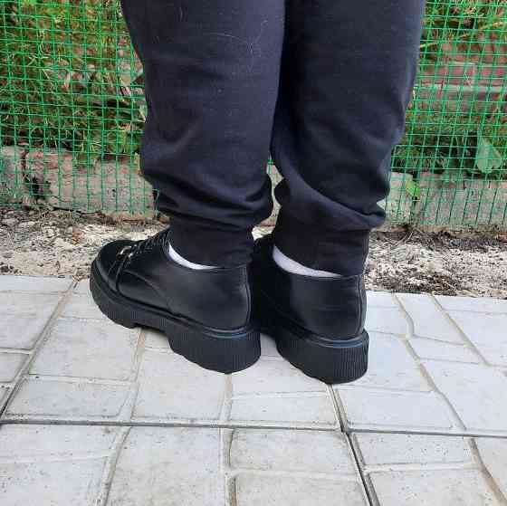 -Жеські Чорні Туфлі на Толстой Підошві (розміри: 37,38,39,40) — 710-3 Дніпро