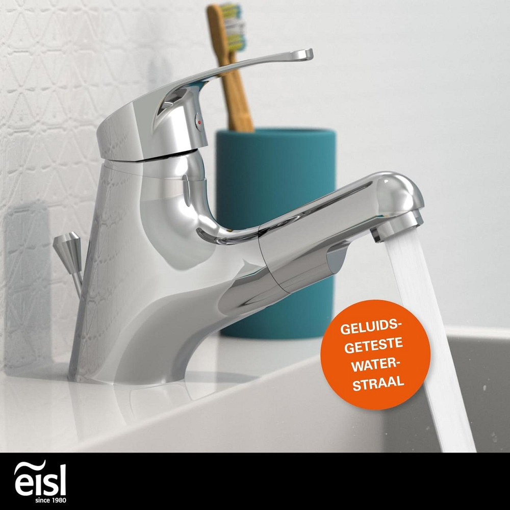 Змішувач для раковини EISL NI075TCO з висувним душем для ванни для миття волосся одноважільний зі зливним краном Vico_Chrome Дніпро - фото 3