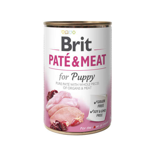 Корм влажный Brit Care Pate and Meat для щенков с курицей и индейкой 400 г Киев