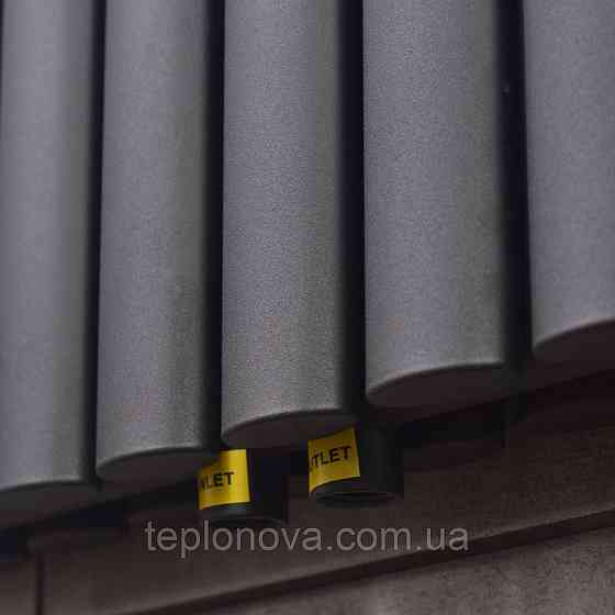 Вертикальний радіатор Ellipse Double 600х1800-10 (50 мм), anticor, чорний муар Чернівці