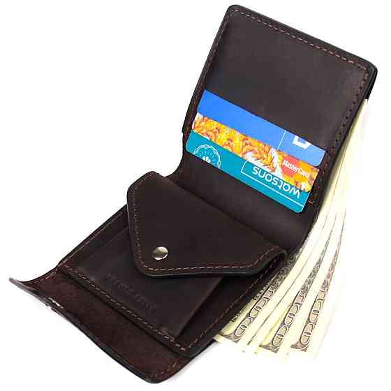 Кошелек для мужчин из матовой натуральной кожи GRANDE PELLE 16810 Коричневый Киев