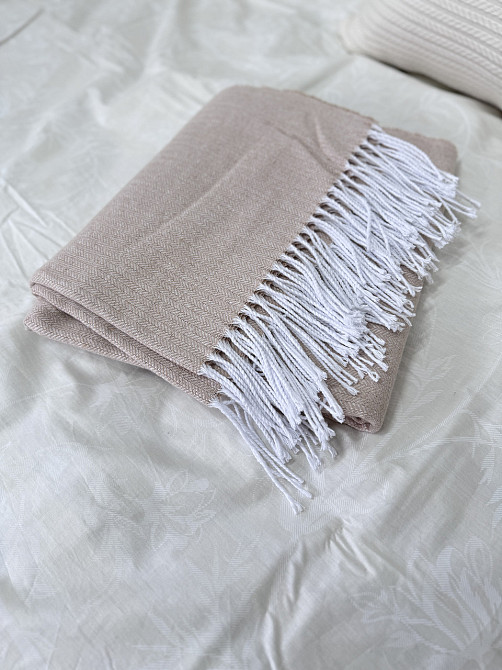 Vladi Плед Vladi 140x200 cм бавовняний пісочного молочного кольору Коломия - фото 5